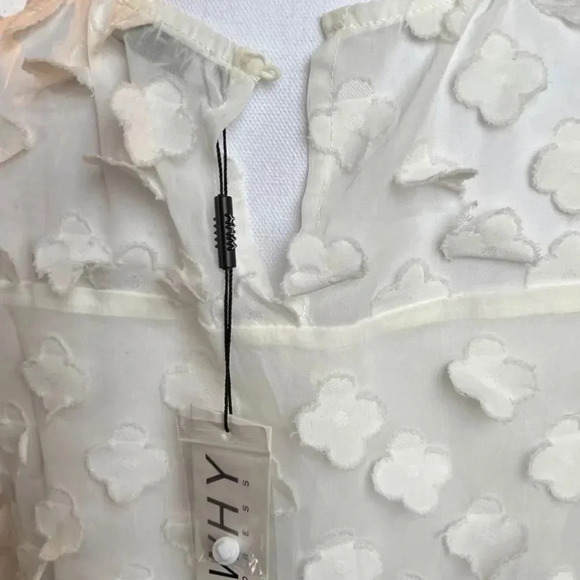 WHY Dress See Through 3D Pattern Blouse Top, M - Picture 5 of 7